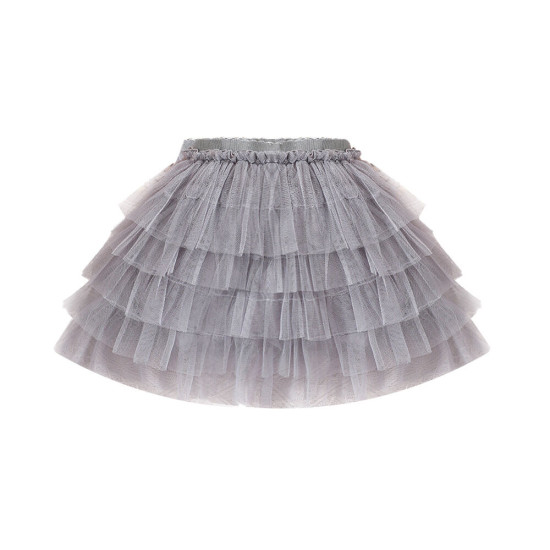9M-5Y Toddler Girls Summer Mesh Multi-Layer Gray Skirts  Girls Fashion Clothes  