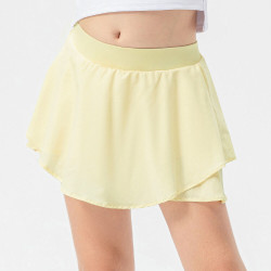 5-12Y Kids Girls Solid Color Drawstring Yoga Tennis Shorts Skirt Kids Clothes  Suppliers  