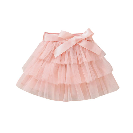 18M-6Y Toddler Girls Summer Style Multi-Layer Mesh Skirt With Belt  Girls Clothes  