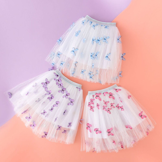 2-7Y Toddler Girls Butterfly Mesh Skirts Girl  Boutique Clothing  