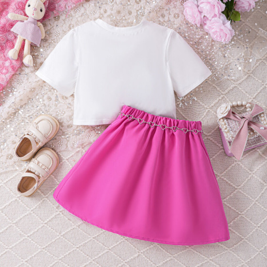4-9Y Kids Girls Sets Letter Cropped Tops And Skirts  Clothing Kidswear  