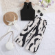 3-12Y Kids Girls Sets Halter Neck Vest And Straight Pants  Clothing Kidswear  