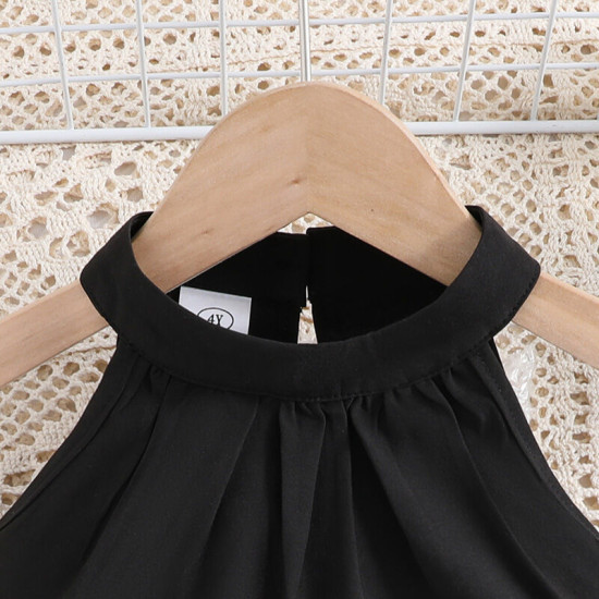 3-12Y Kids Girls Sets Halter Neck Vest And Straight Pants  Clothing Kidswear  
