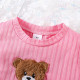 3-7Y Toddler Girls Sets Bear Tank Tops And Denim Shorts With Belt  Girls Clothes  