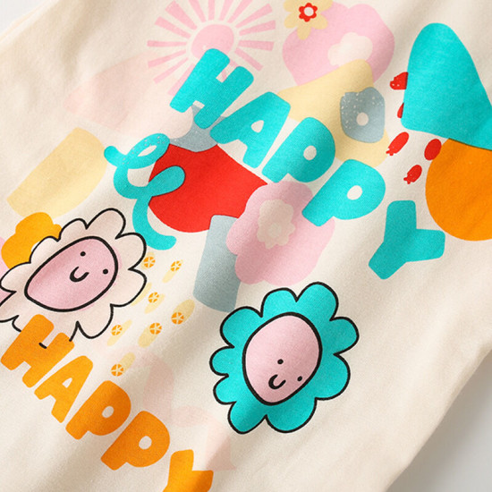 18M-7Y Toddler Girls Letter Flower Print T-Shirts And Shorts  Girls Clothes  