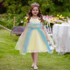 3-8Y Kids Girls Gradient Color Party Mesh Princess Dresses  Clothing Kidswear  