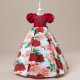 4-10Y Kids Girls Party Puff Sleeve Flower Princess Dresses  Clothing Kidswear  