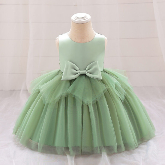 2-6Y Toddler Girls Irregular Mesh Princess Dress With Bow Knot  Girls Clothes  