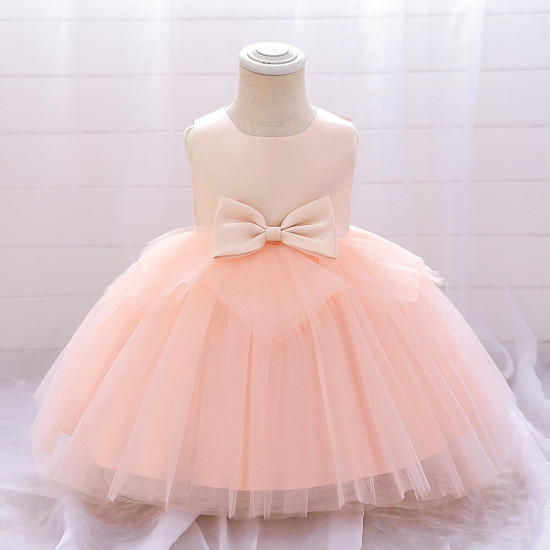 2-6Y Toddler Girls Irregular Mesh Princess Dress With Bow Knot  Girls Clothes  