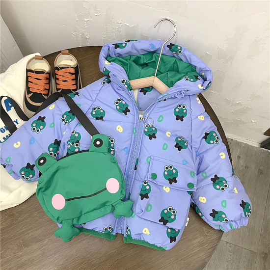 12M-5Y Toddler Boys Cartoon Frog Print Hooded Coats & Jackets  Boys Boutique Clothing  