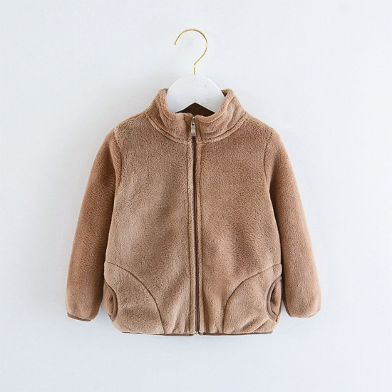 9M-5Y Toddler Flannel Zipper Plush Fleece Jackets  Toddler Boutique Clothing  