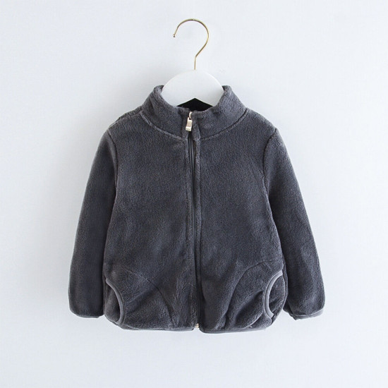 9M-5Y Toddler Flannel Zipper Plush Fleece Jackets  Toddler Boutique Clothing  