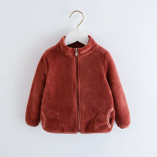 9M-5Y Toddler Flannel Zipper Plush Fleece Jackets  Toddler Boutique Clothing  