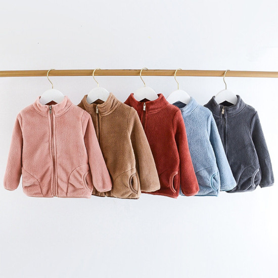 9M-5Y Toddler Flannel Zipper Plush Fleece Jackets  Toddler Boutique Clothing  