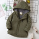 3-9Y Kids Boys Solid Color Hooded Jackets & Coats Zipper Cotton Kids Clothing   