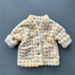 12M-6Y Toddler Boys Plaid Coat With Plush Fur  Boys Clothing  