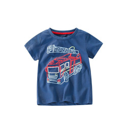 18M-7Y Toddler Crew Neck Excavator Print T-Shirts  Boys Clothes  