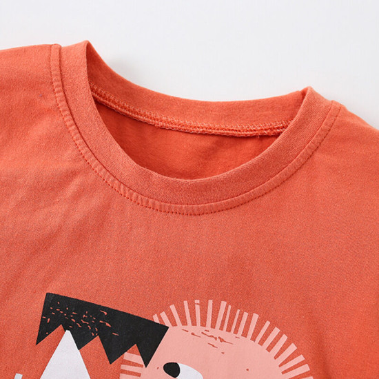 18M-7Y Toddler Boys Cartoon Print Shorts Sleeve T-Shirts  Boys Clothes  