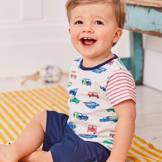 18M-7Y Toddler Boys Car Print Shorts Sleeve T-Shirts  Boys Clothes  