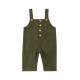 Kid Solid Green And Orange Overalls  