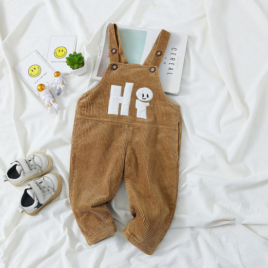 Cartoon Letter Corduroy Overalls Cute Toddler Clothes   