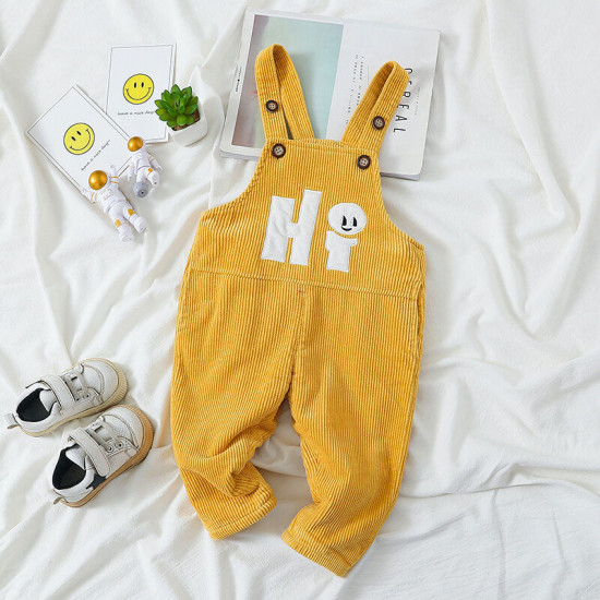 Cartoon Letter Corduroy Overalls Cute Toddler Clothes   