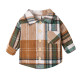12M-5Y Toddler Boys Lapel Brushed Single Breasted Plaid Shirts  Toddler Clothing  