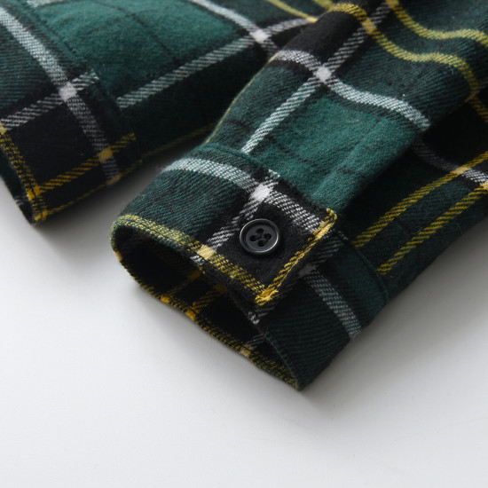 12M-6Y Toddler Boys Green Plaid Long Sleeve Shirts  Boys Clothing  