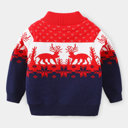 18M-6Y Toddler Boys Christmas Zipper Turtleneck Sweater  Boys Clothing  
