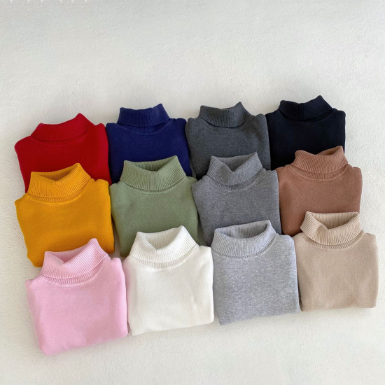 2-10Y Kids Sweaters High Collar Knitted Pullover Bottoming Tops 12 Colors  Toddler Boutique Clothing  