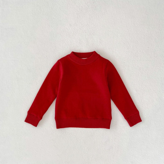 2-10Y Kids Knitted Sweaters Solid Color Pullover Bottoming Tops  Toddler Boutique Clothing  