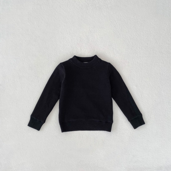 2-10Y Kids Knitted Sweaters Solid Color Pullover Bottoming Tops  Toddler Boutique Clothing  