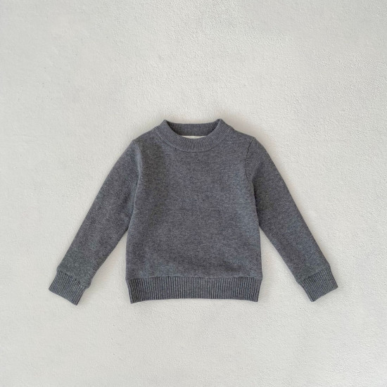 2-10Y Kids Knitted Sweaters Solid Color Pullover Bottoming Tops  Toddler Boutique Clothing  