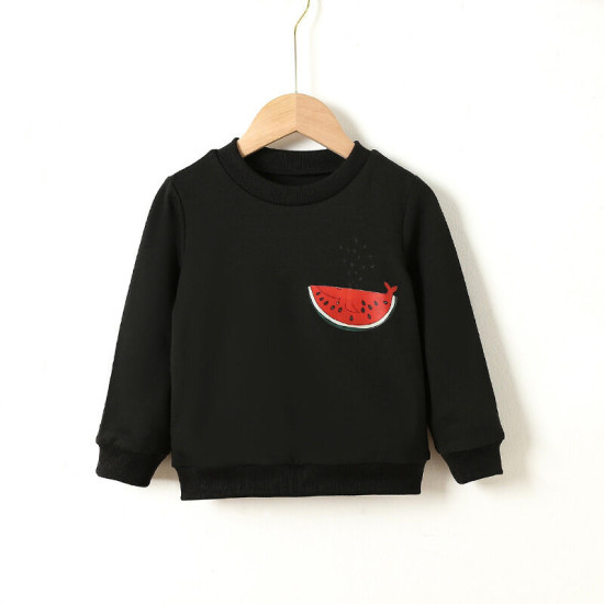 18M-6Y Toddler Boys Letter Long Sleeve Crew Neck Pullover Sweatshirt  Boys Clothes  