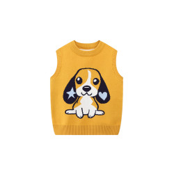 2-7Y Toddler Boys Dog Print Knitted Sweaters Vest  Boys Boutique Clothing  