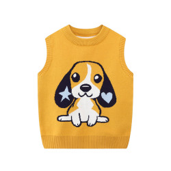 2-7Y Toddler Boys Dog Print Knitted Sweaters Vest  Boys Boutique Clothing  