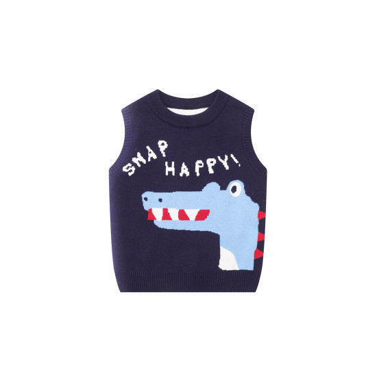 2-7Y Toddler Boys Dino Letter Sweater Vest  Boys Boutique Clothing  