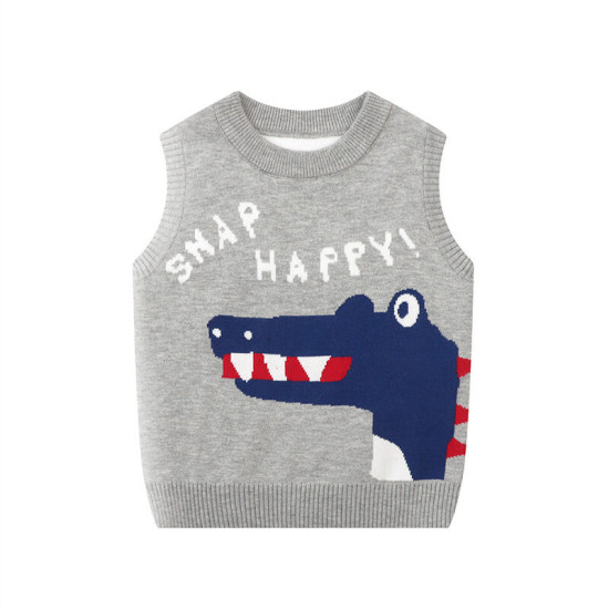 2-7Y Toddler Boys Dino Letter Sweater Vest  Boys Boutique Clothing  