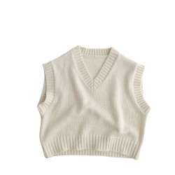 9M-6Y Toddler Solid Color Knitted Vest Sweater  Toddler Boutique Clothing  