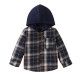 3-7Y Toddler Boys Long Sleeve Hooded Plaid Jackets  Boys Clothing  