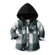 3M-8Y Kids Girls And Boys Plaid Hoooded Jackets  Toddler Boutique Clothing  
