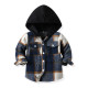 3M-8Y Kids Girls And Boys Plaid Hoooded Jackets  Toddler Boutique Clothing  