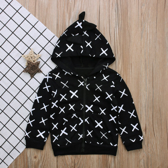 9M-3Y Baby Boys Long Sleeve Dinosaur Hooded Zip-Up Jacket  Boys Clothing  
