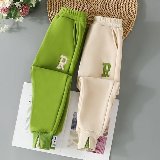 3-10Y Kids Fleece Casual Sweatpants Letter R  Kids Boutique Clothing  