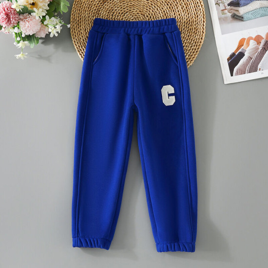 3-10Y Kids Boys Fleece Casual Sweatpants Letter C  Kids Boutique Clothing  