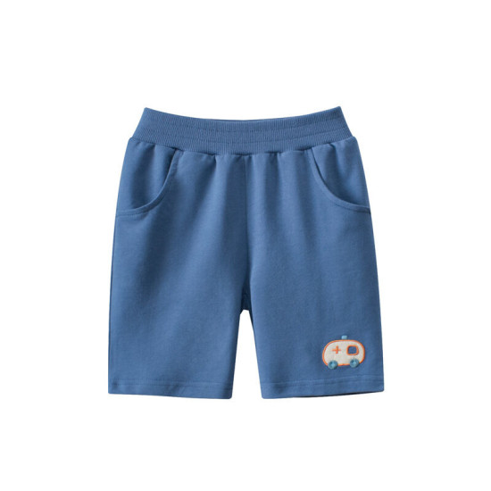 18M-7Y Toddler Boy Cartoon Ambulance Print Shorts  Boys Clothes  