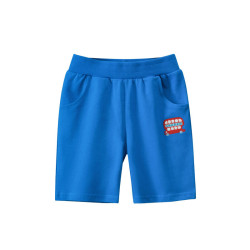 18M-7Y Toddler Boy Cartoon Double-Decker Bus Print Five-Point Shorts  Toddler Boy Clothes  