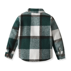 18M-5Y Toddler Boys Suit Sets Long Sleeve Plaid Brushed Shirt & Suspender Pants  Boys Clothing  