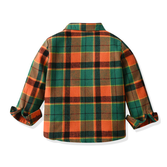18M-7Y Toddler Boys Birthday Sets Plaid Brushed Bowtie Shirt & Suspender Pants  Boys Clothing  