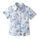 12M-6Y Toddler Boys Floral Print Shirt & Suspender Trousers Gentleman Suit  Boys Clothing  